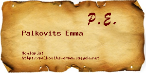 Palkovits Emma névjegykártya